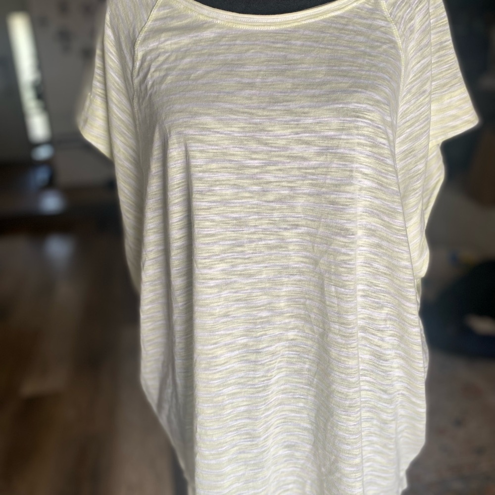 NWOT We the free- lime green and cream tee